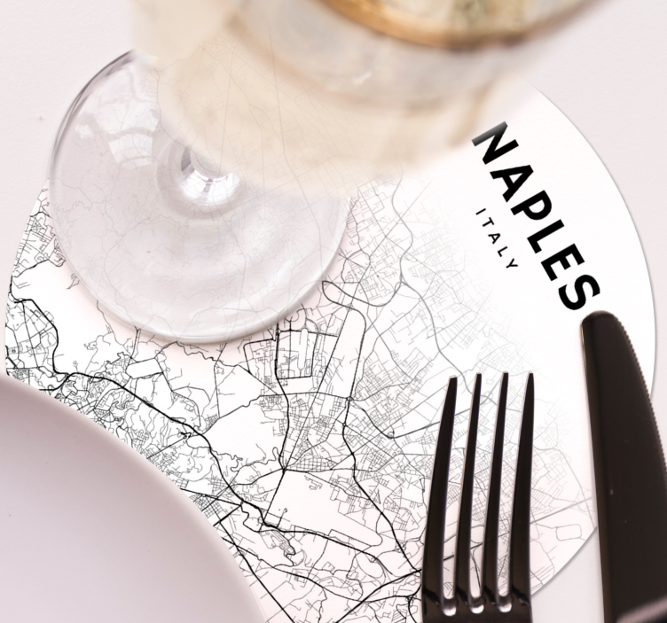 Untersetzer personalisiert umrisskarte von neapel - TenStickers