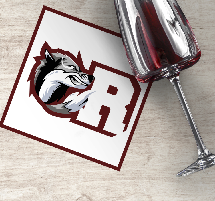 Untersetzer personalisiert wolf wappen monogramm - TenStickers