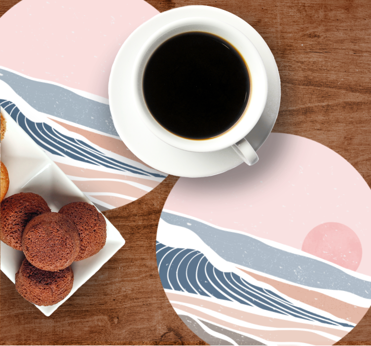 Untersetzer sanfte wellen und sonnenaufgang - TenStickers