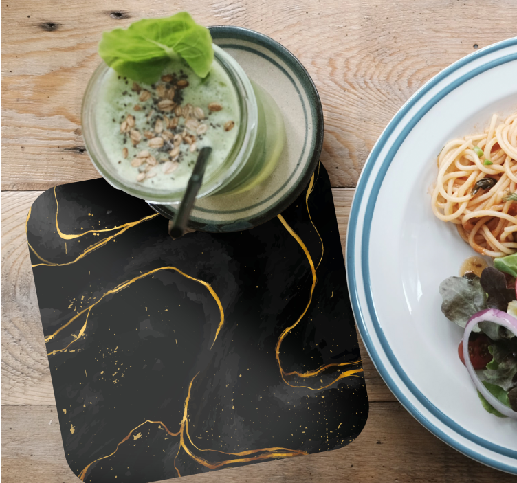 Untersetzer schwarzgoldwirbel - TenStickers