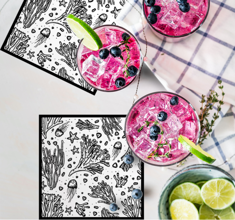 Untersetzer unterwasserlebens-elemente - TenStickers