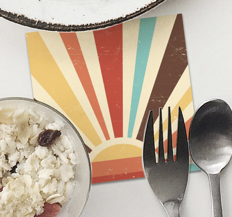 Untersetzer 70's Sun Abstrakter vintage sonnenuntergang - TenStickers