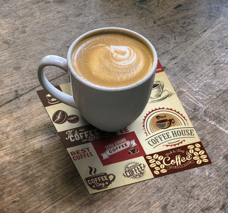 Untersetzer Vintage Retro Kaffee Designs - TenStickers