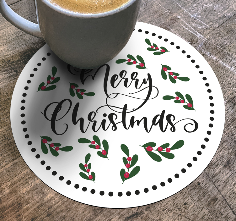 Untersetzer weihnachten design mit weihnachtsstechpalme - TenStickers
