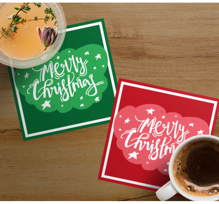 Untersetzer weihnachten festliche fröhliche typografie - TenStickers