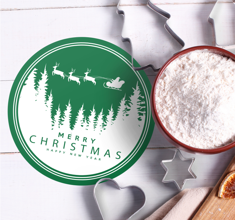 Untersetzer weihnachten festliche santa schlitten szene - TenStickers