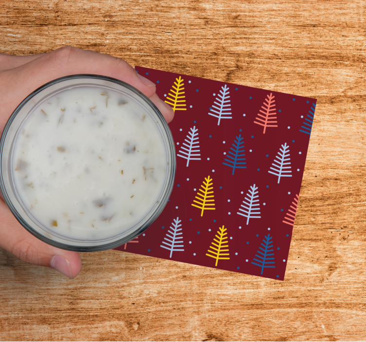 Untersetzer weihnachten mit buntem baum-muster - TenStickers