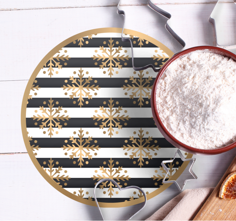 Untersetzer weihnachten mit gestreiftem schneeflockenmuster - TenStickers