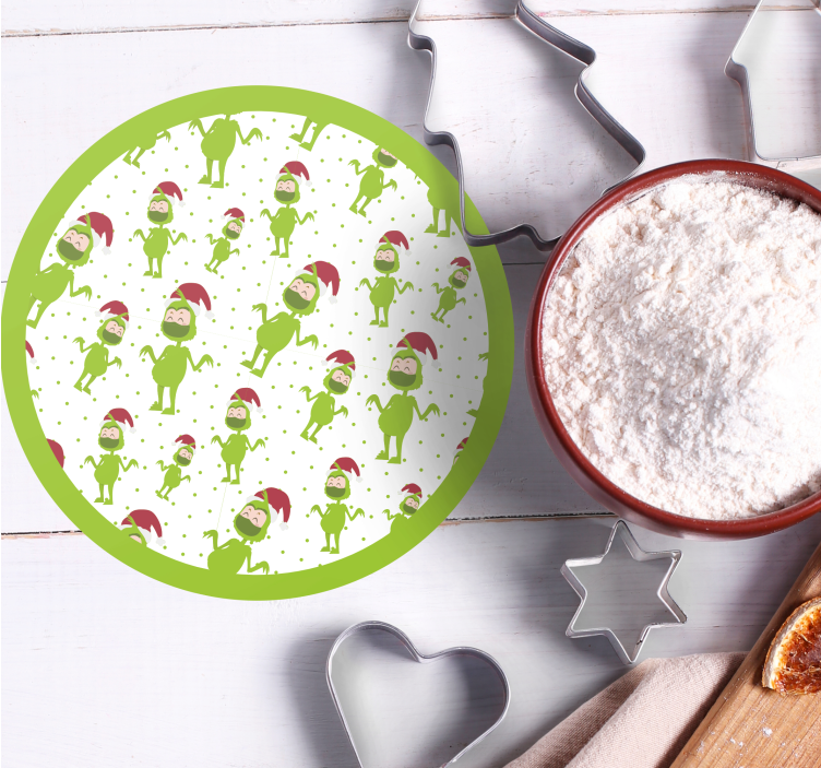 Untersetzer weihnachten mit lustigen grünen figuren - TenStickers