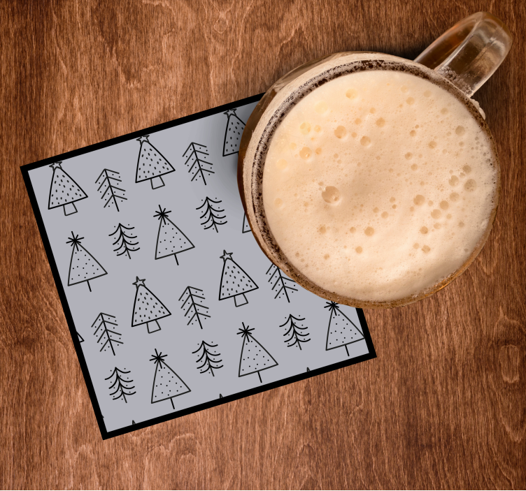 Untersetzer weihnachten mit stilisierten baum-mustern - TenStickers