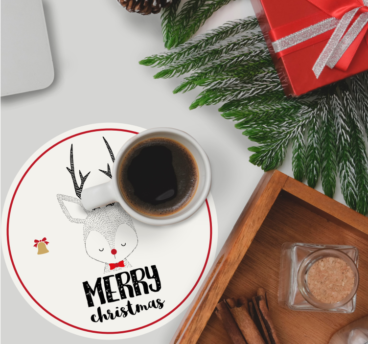 Untersetzer weihnachten rentier mit glöckchen - TenStickers