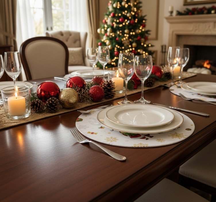 Untersetzer weihnachten santa mit elf - TenStickers