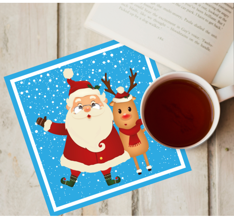 Untersetzer weihnachten santa und rentiere - TenStickers