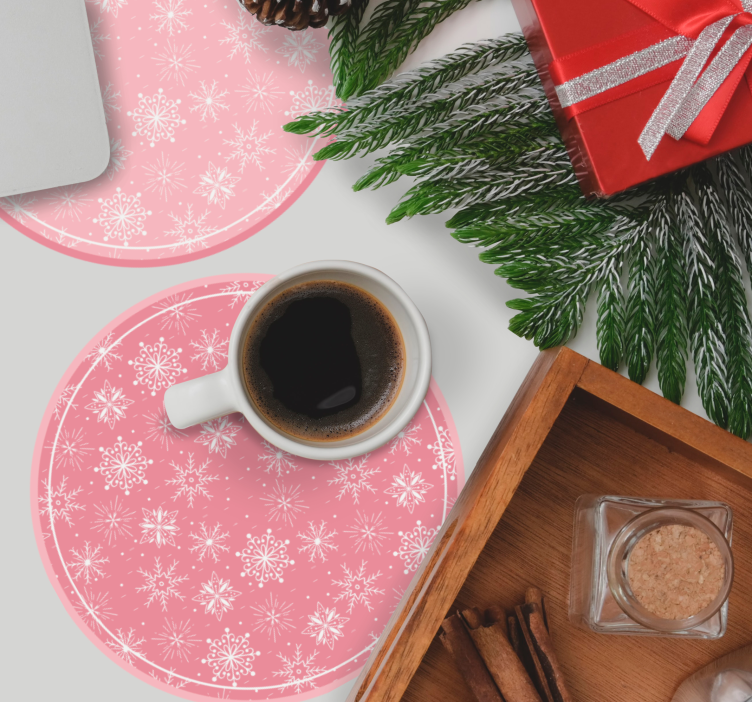 Untersetzer weihnachten schneeflocken muster set - TenStickers