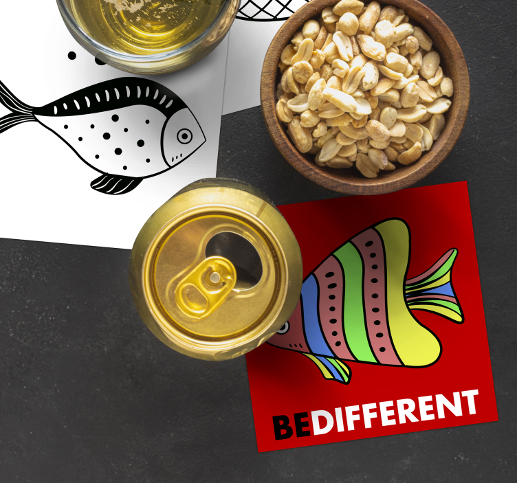 Untersetzer Fisch Gegen den Strom - TenStickers