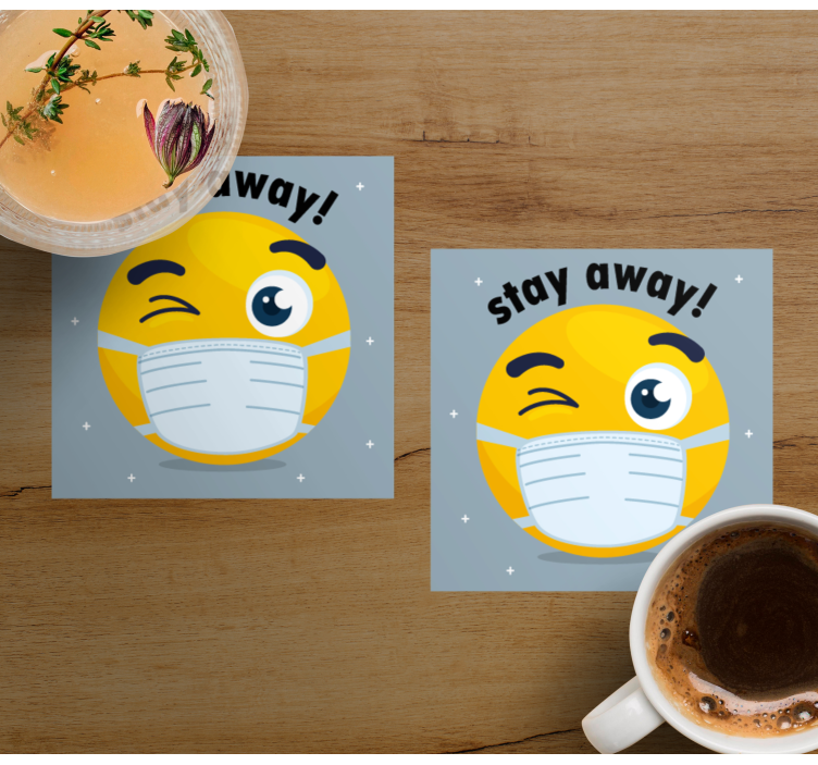 Untersetzers mit zwinkerndem emoji in maske - TenStickers