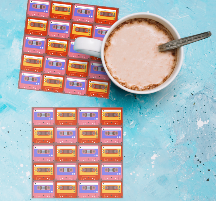 Vintage untersetzer im retro kassettendesign - TenStickers