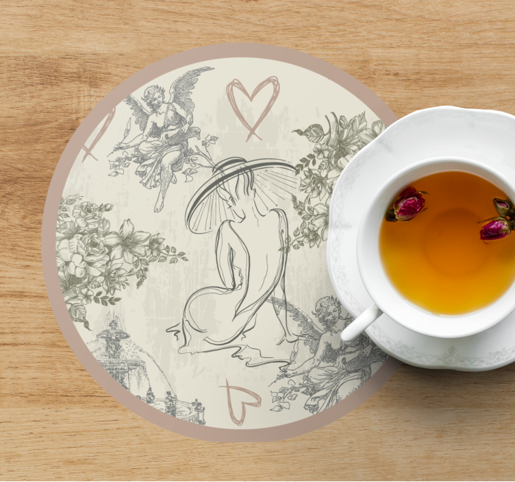 Vintage untersetzer mit eleganten blumenmotiven - TenStickers