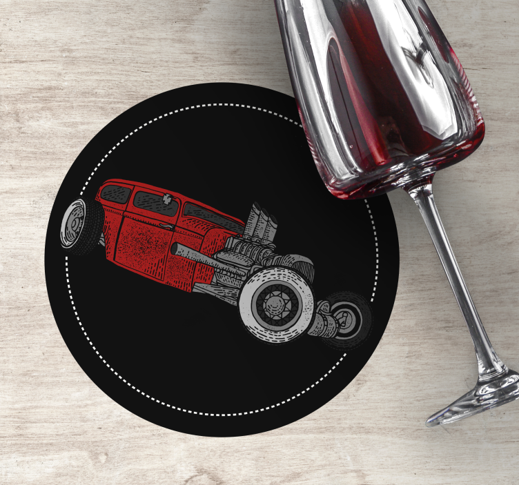 Vintage untersetzer mit klassischer hot rod illustation - TenStickers