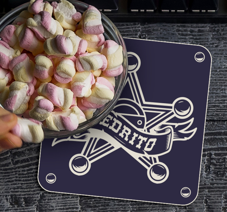 Vintage untersetzer mit sheriffstern-insignie - TenStickers