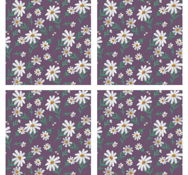 Untersetzer mit lila blumenmuster - TenStickers