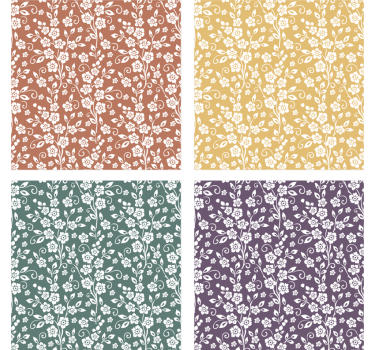 Eleganter Blumenmuster Untersetzer verschiedene Hintergrundfarben - TenStickers