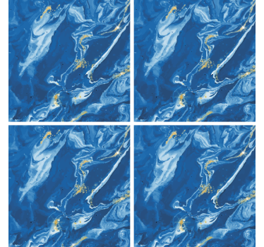 Untersetzer marmor in geschwungenem blau - TenStickers