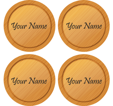 Untersetzer personalisiert Holzstruktur mit Zext - TenStickers