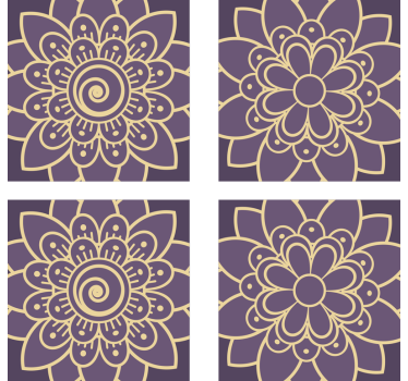 Untersetzer mit blumigen goldenen mustern - TenStickers