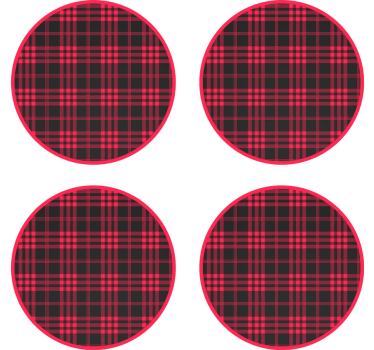 Untersetzer rot schwarz kariertes muster - TenStickers