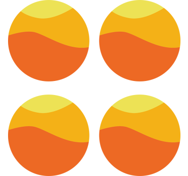 Untersetzer mit welligen bunten schichten - TenStickers