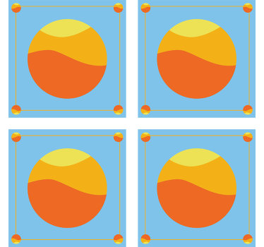 Untersetzer mit lebendigen bunten kreisen - TenStickers