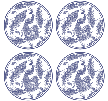 Fliesen Untersetzer Delfter pfau - TenStickers