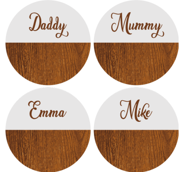 personalisierte Untersetzer Holzmarmor - TenStickers