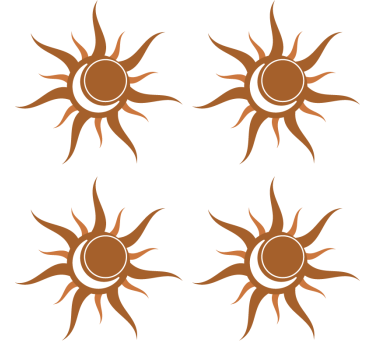 Untersetzer mit geschwungenem sonnensymbol - TenStickers