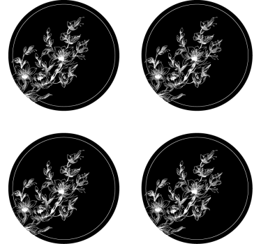 Untersetzer mit floraler linienkunst - TenStickers