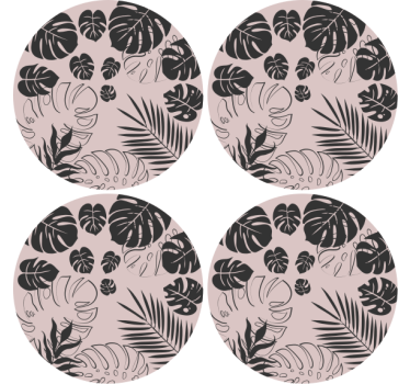 Untersetzer mit monstera-blattmustern - TenStickers