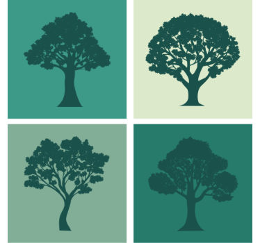 Untersetzer silhouette bäume kollektion - TenStickers