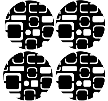 Untersetzer mit geometrischen schwarzen motiven - TenStickers