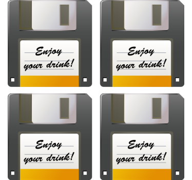 Untersetzer floppy disk trink-erinnerung - TenStickers