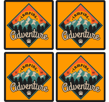 Bierdeckel sprüche camping abenteuer abzeichen - TenStickers