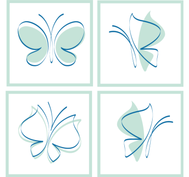Untersetzer mit eleganten schmetterlingsmustern - TenStickers