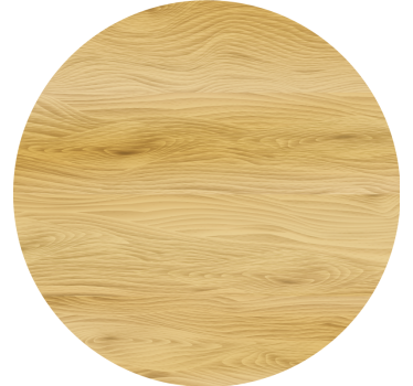 Untersetzer aus natürlichem holz mit runder oberfläche - TenStickers