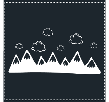 Untersetzer bergsilhouette mit wolken - TenStickers