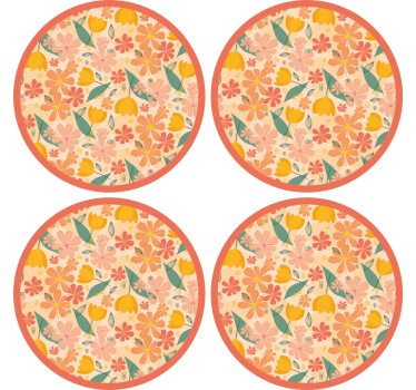 Untersetzer mit floralem rundmuster - TenStickers