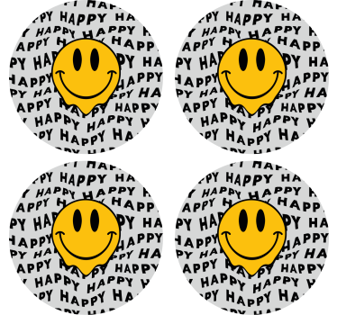 Bierdeckel sprüche mit smiley und glück - TenStickers