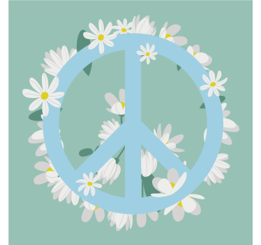 Bierdeckel sprüche mit friedenssymbol und gänseblümchen - TenStickers
