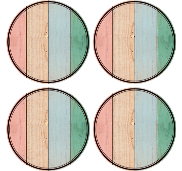 Untersetzer aus bunten holzplanken - TenStickers