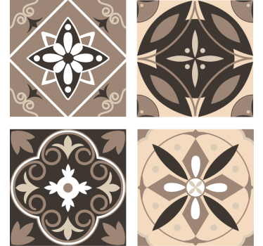 Untersetzer set mit geometrischem blumenmuster - TenStickers