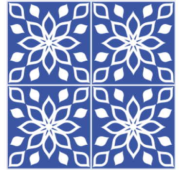 Fliesen untersetzer mit floralem muster quadratisch - TenStickers